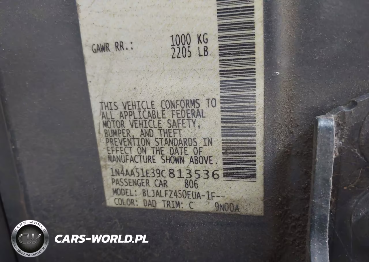 2009 Nissan Maxima 3.5 Sv VIN:1N4AA51E39C813536 - 9