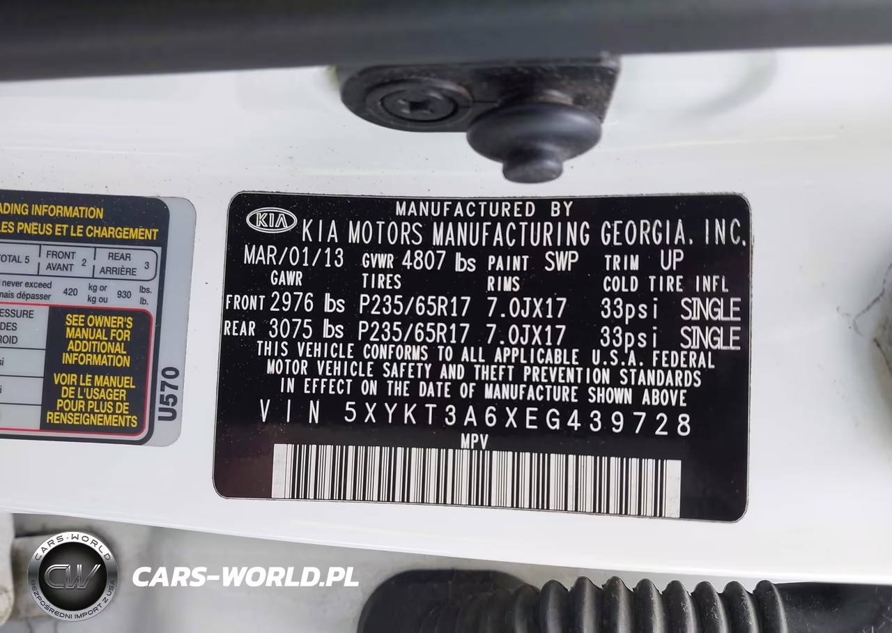 2014 Kia Sorento Lx VIN:5XYKT3A6XEG439728 - 9