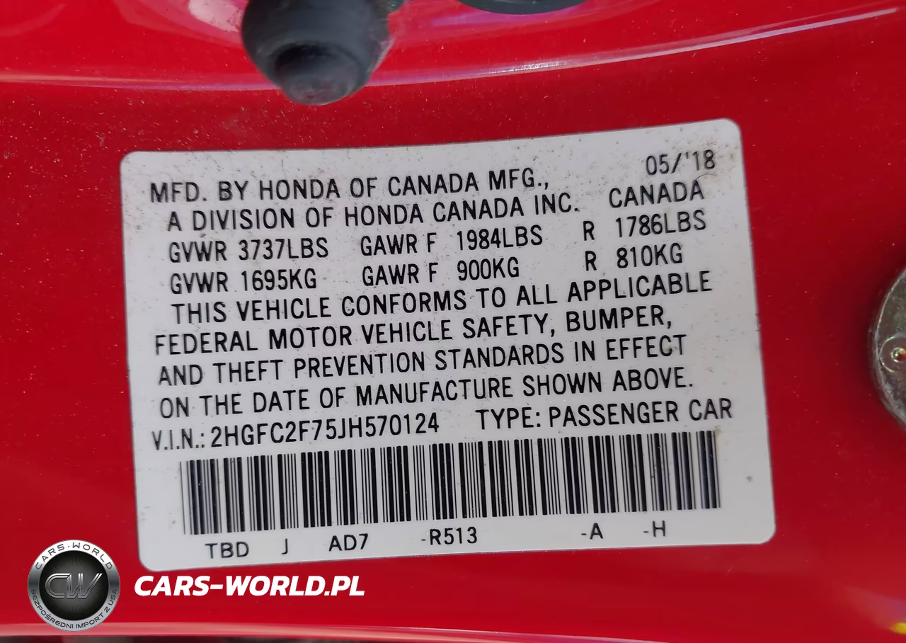 2018 Honda Civic Ex VIN:2HGFC2F75JH570124 - 9