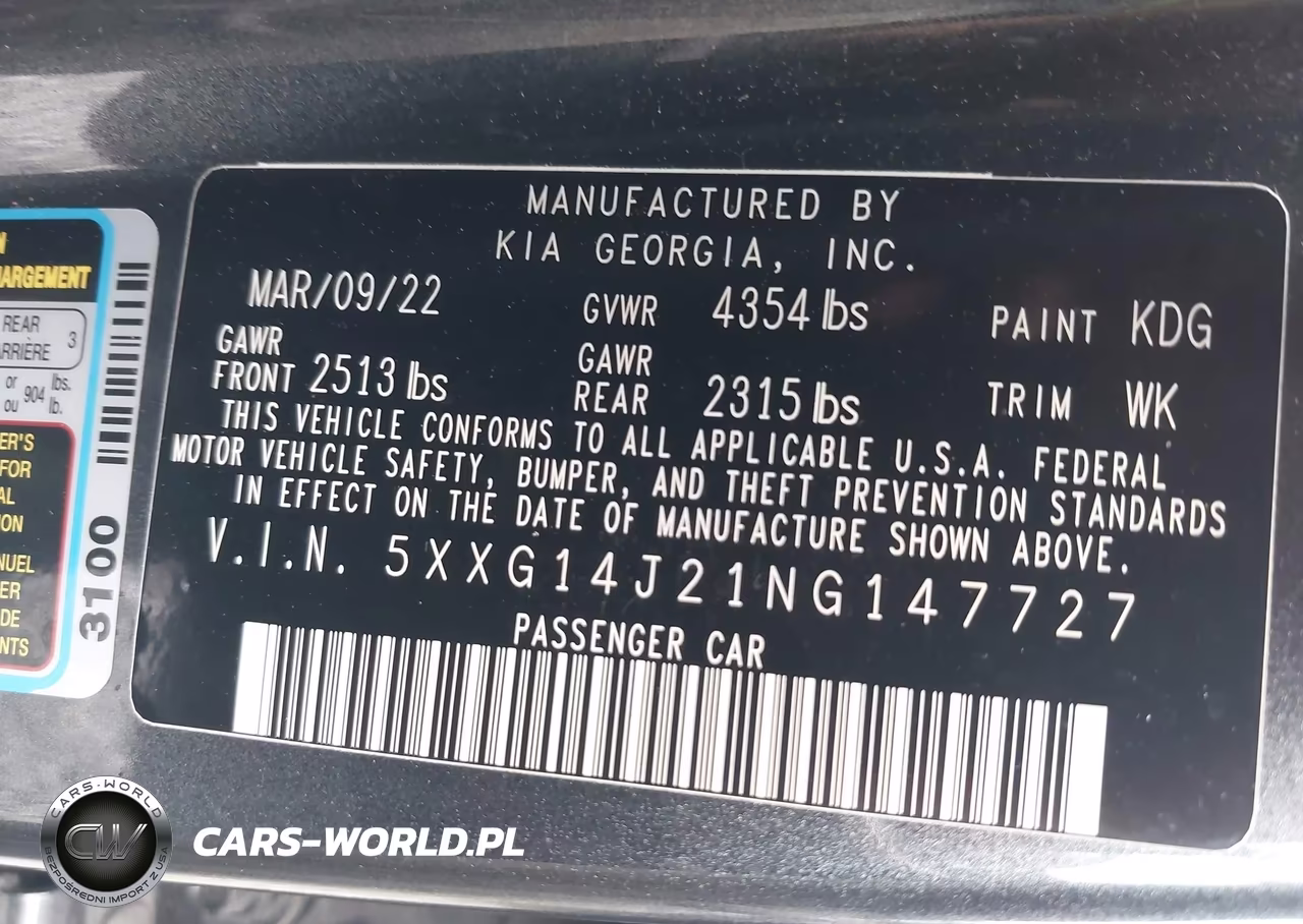 2022 Kia K5 Lxs VIN:5XXG14J21NG147727 - 9