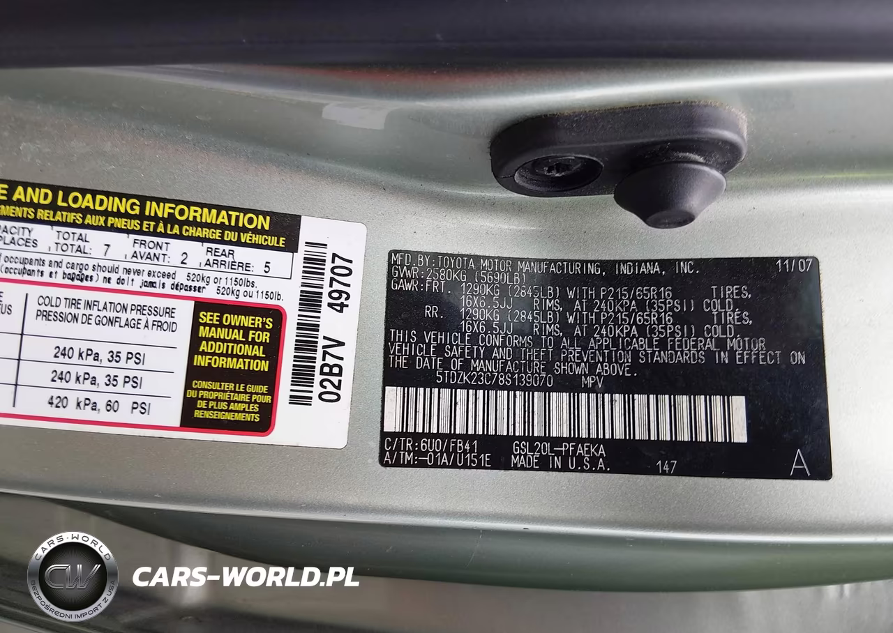 2008 Toyota Sienna Ce VIN:5TDZK23C78S139070 - 9
