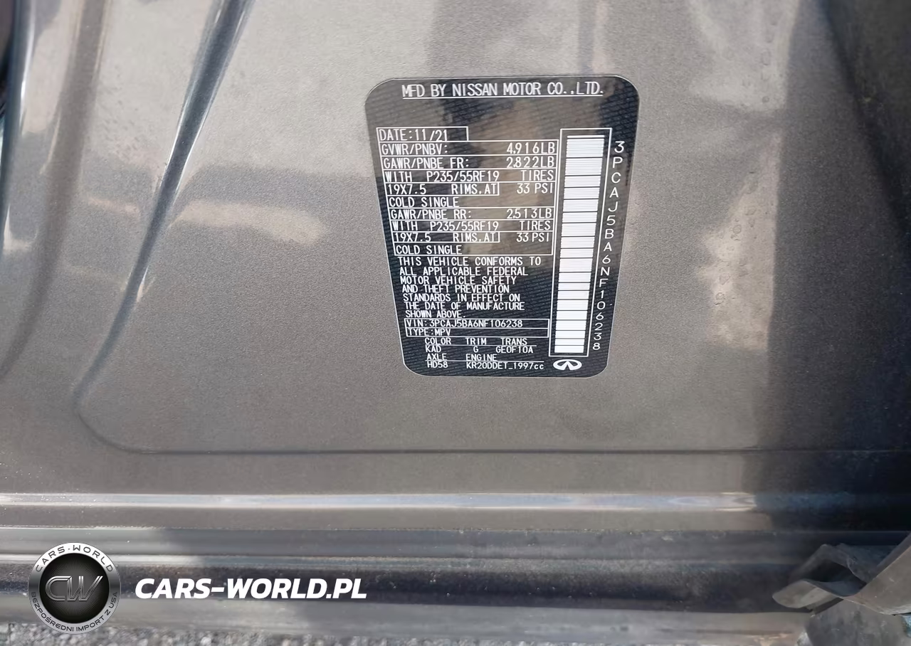 2022 Infiniti Qx50 Luxe VIN:3PCAJ5BA6NF106238 - 9