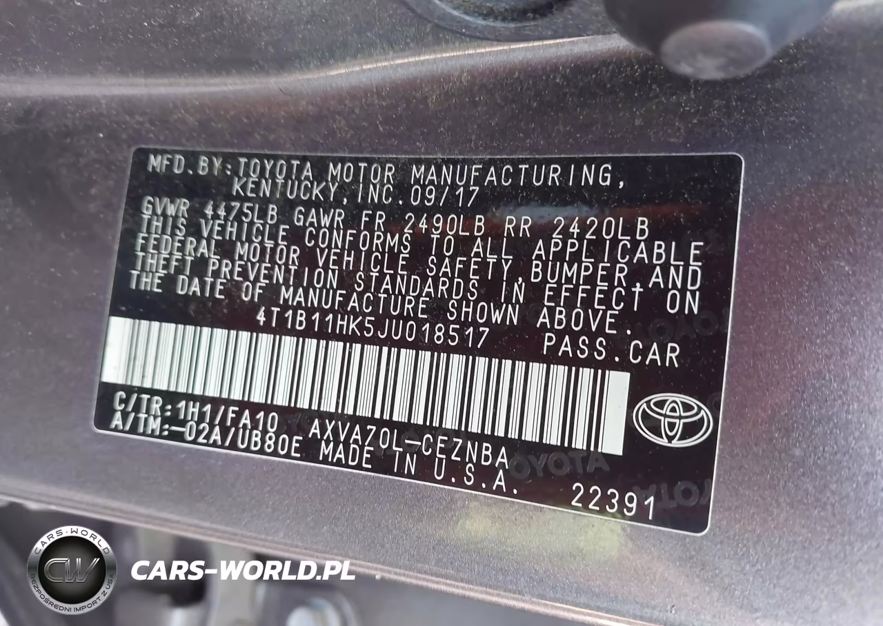 2018 Toyota Camry Le VIN:4T1B11HK5JU018517 - 9