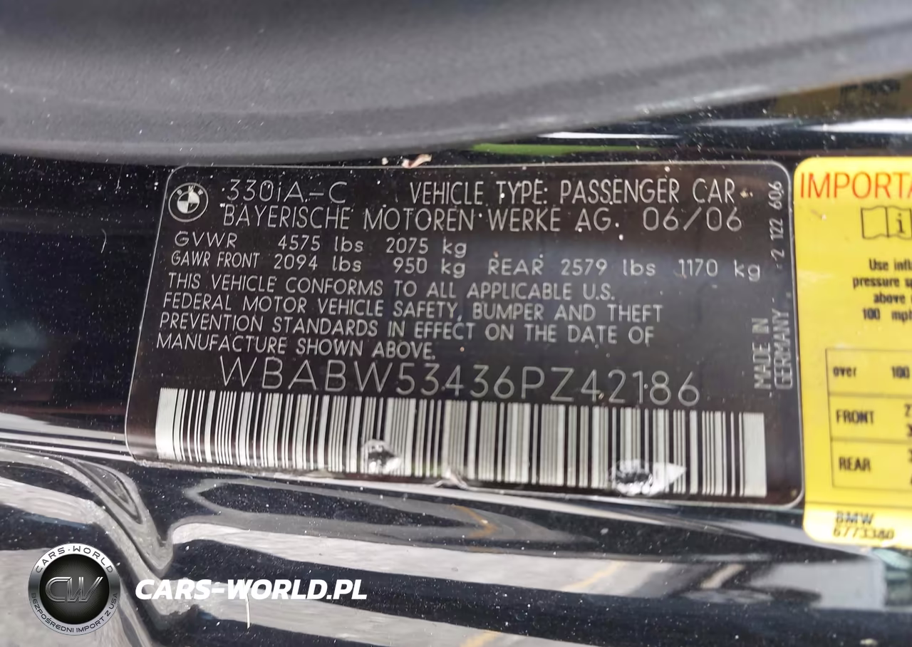 2006 BMW 330Ci VIN:WBABW53436PZ42186 - 9