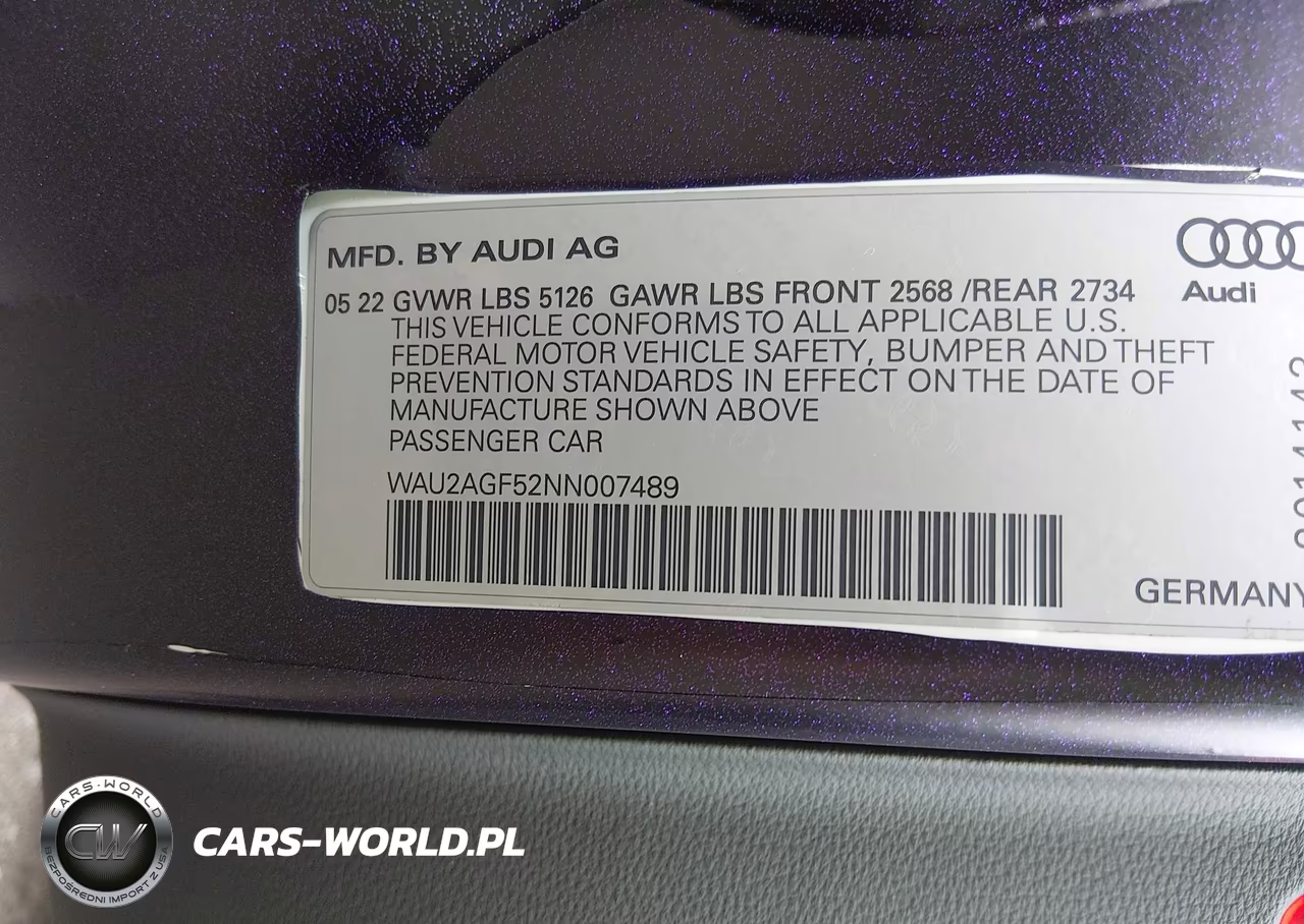 2022 Audi A5 Cabriolet Premium 45 Tfsi Quattro S Tronic VIN:WAU2AGF52NN007489 - 9