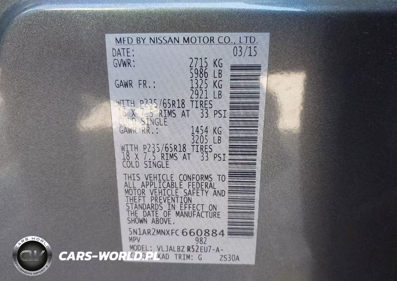 2015 Nissan Pathfinder S VIN:5N1AR2MNXFC660884 - 9