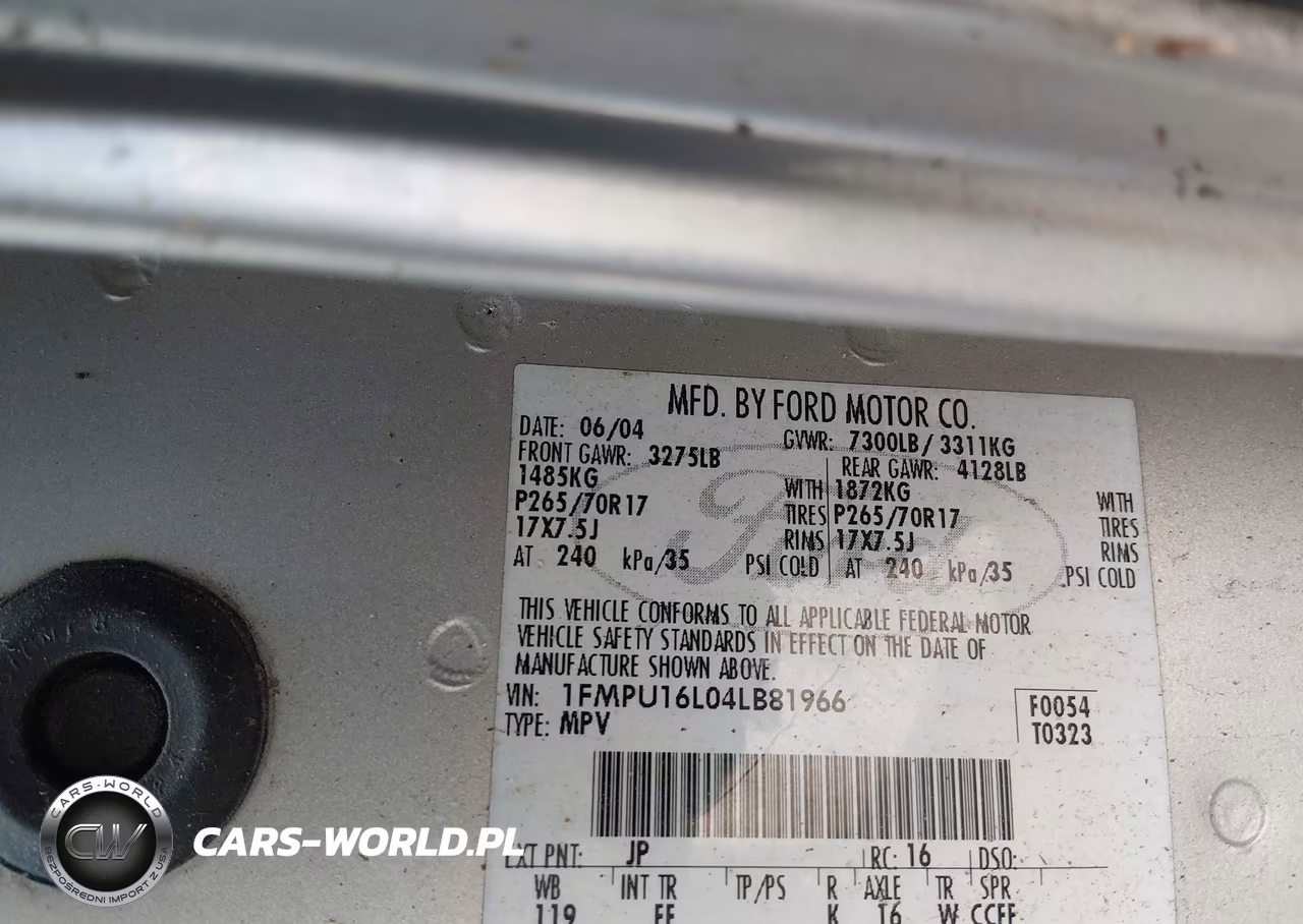 2004 Ford Expedition Nbx-Xlt VIN:1FMPU16L04LB81966 - 9