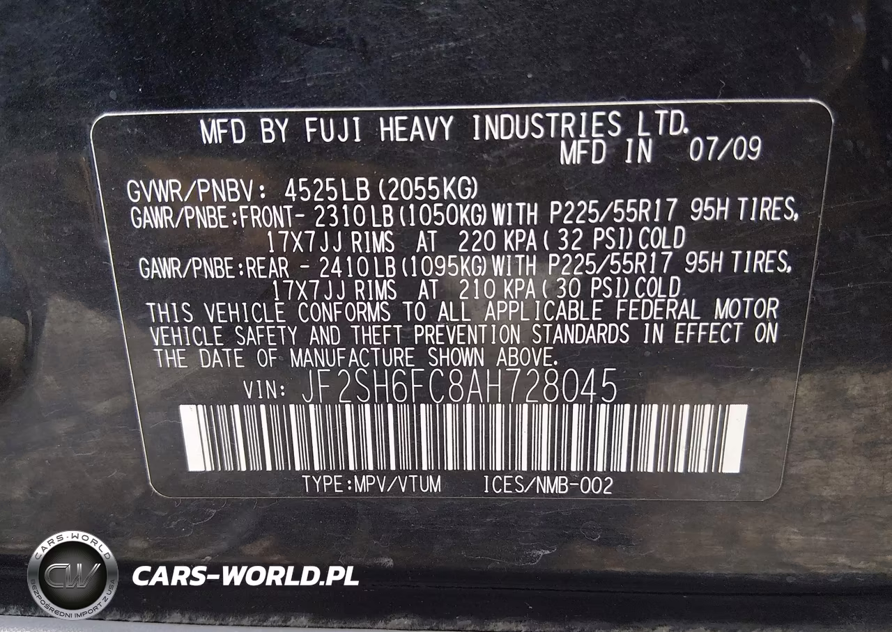 2010 Subaru Forester 2.5Xt Limited VIN:JF2SH6FC8AH728045 - 9
