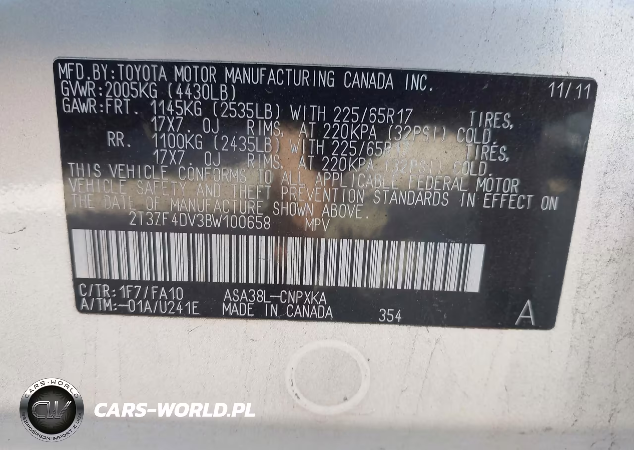 2011 Toyota Rav4 VIN:2T3ZF4DV3BW100658 - 9