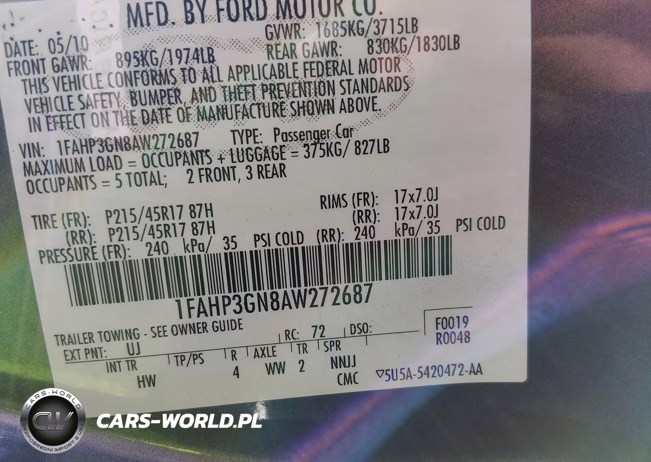 2010 Ford Focus Ses VIN:1FAHP3GN8AW272687 - 9