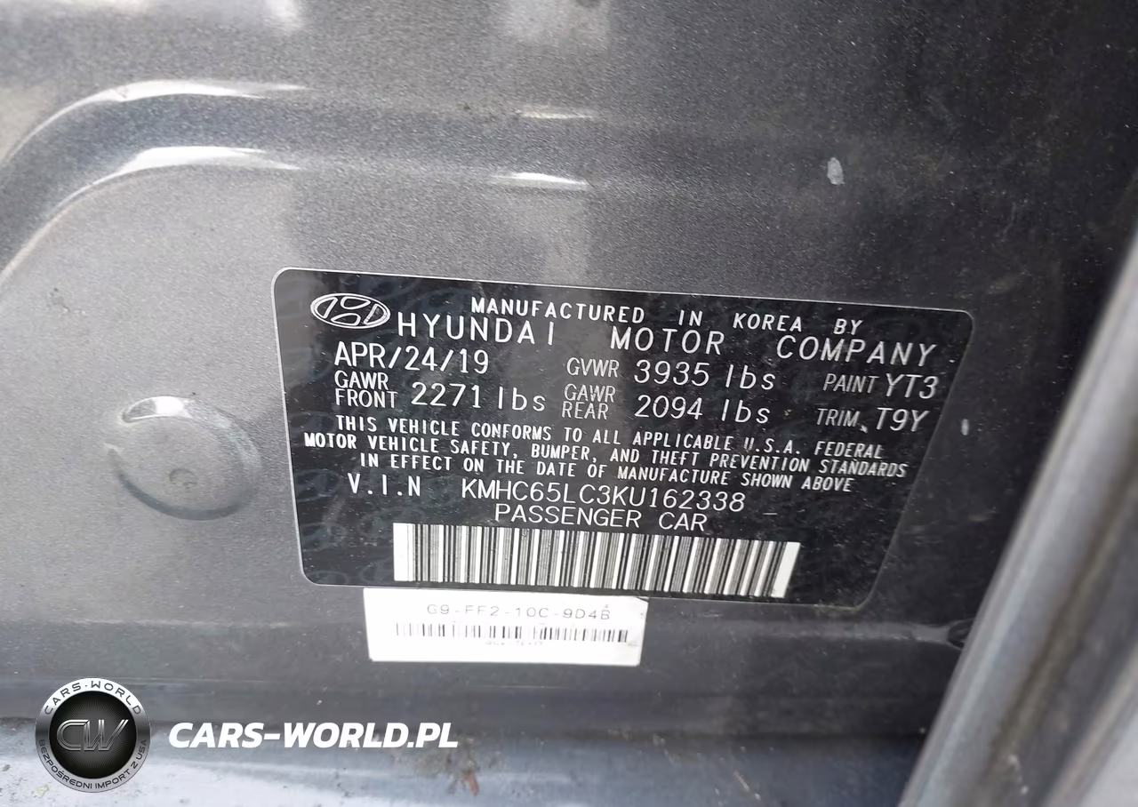2019 Hyundai Ioniq Hybrid Blue VIN:KMHC65LC3KU162338 - 9