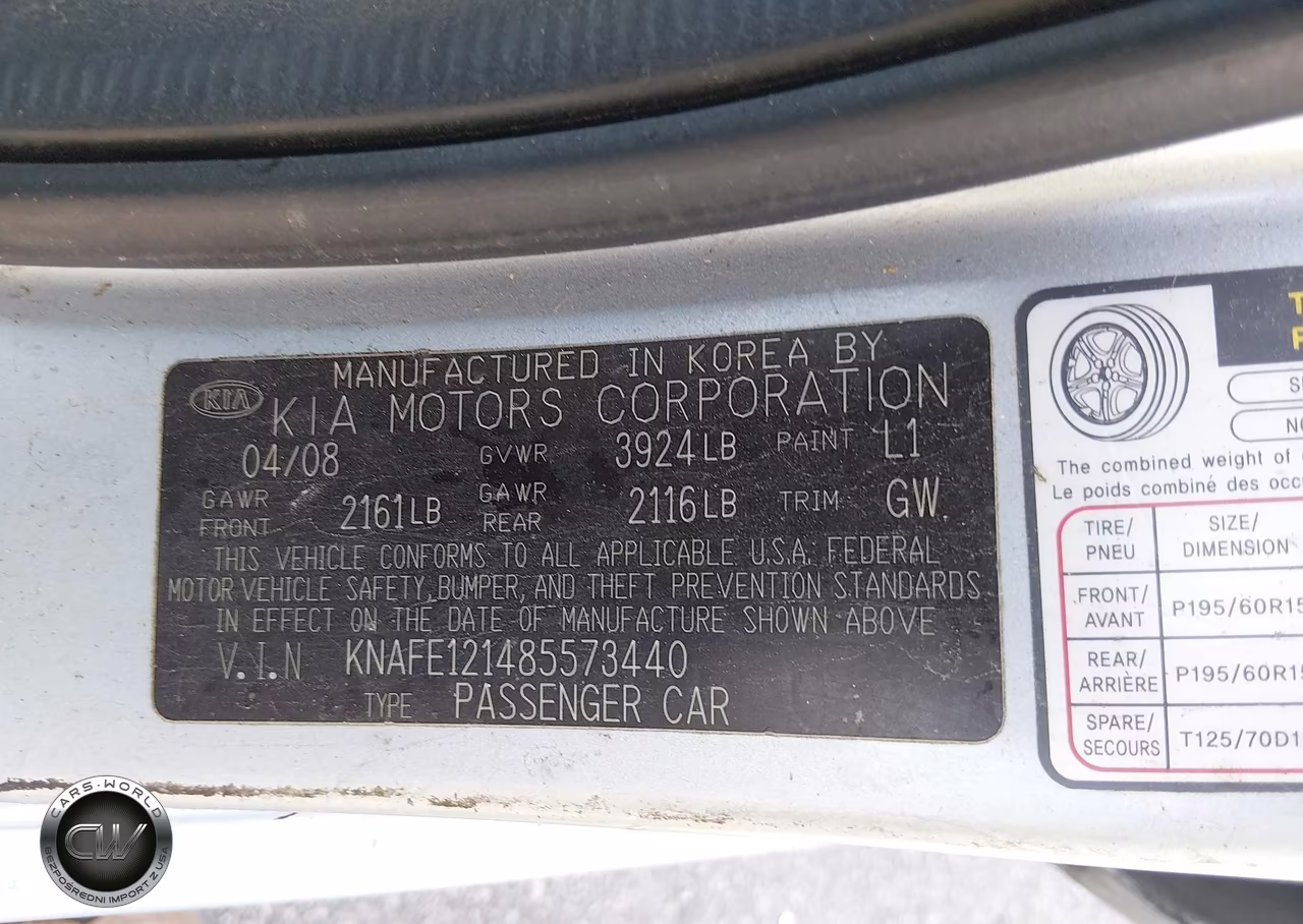 2008 Kia Spectra Ex VIN:KNAFE121485573440 - 9