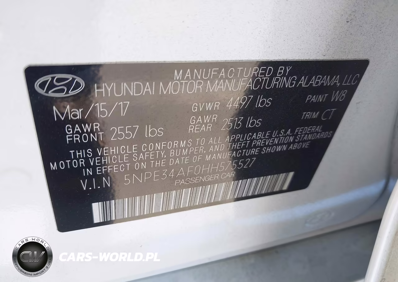 2017 Hyundai Sonata Sport VIN:5NPE34AF0HH575527 - 9