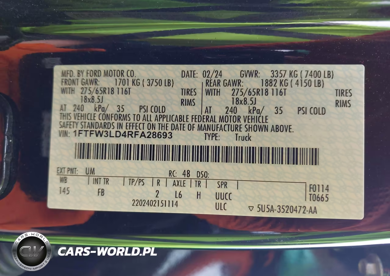 2024 Ford F-150 Xlt VIN:1FTFW3LD4RFA28693 - 9