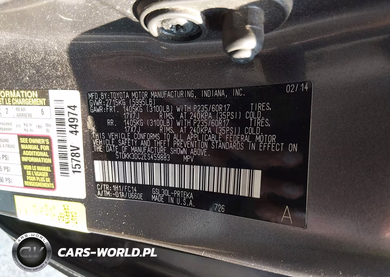 2014 Toyota Sienna Le V6 8 Passenger VIN:5TDKK3DC2ES459883 - 9