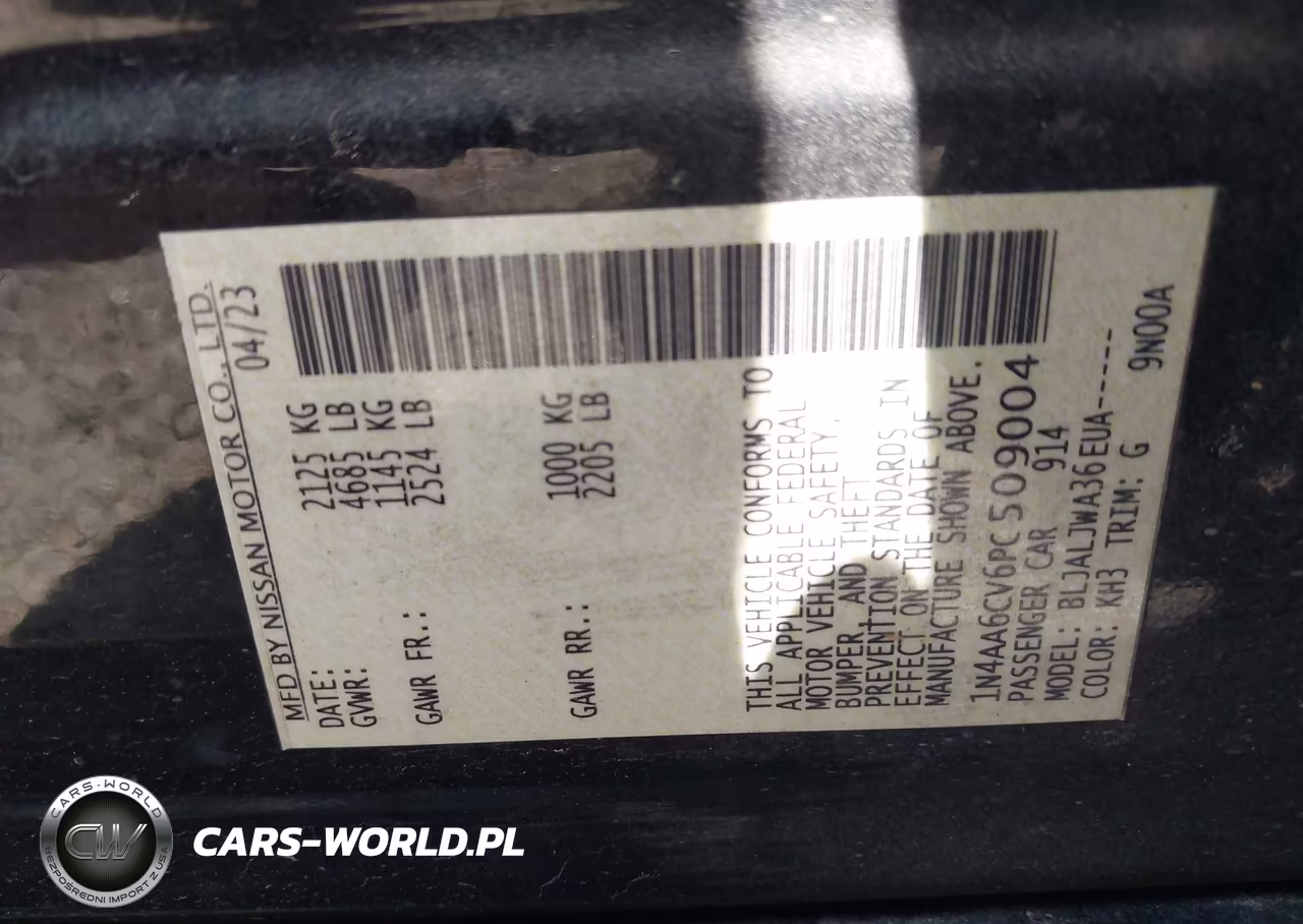 2023 Nissan Maxima Sv Xtronic Cvt VIN:1N4AA6CV6PC509004 - 9