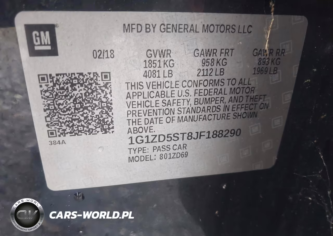 2018 Chevrolet Malibu Lt VIN:1G1ZD5ST8JF188290 - 9