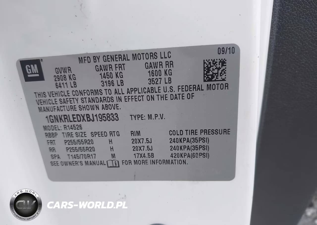 2011 Chevrolet Traverse Ltz VIN:1GNKRLEDXBJ195833 - 9