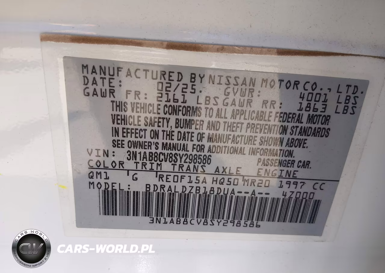 2025 Nissan Sentra Sv VIN:3N1AB8CV8SY298586 - 9