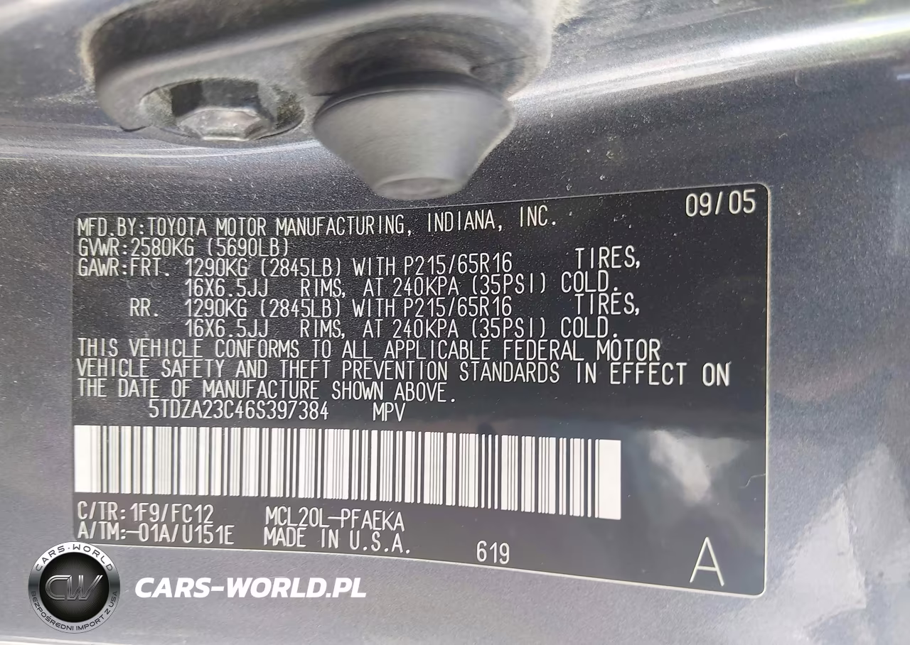 2006 Toyota Sienna Le VIN:5TDZA23C46S397384 - 9