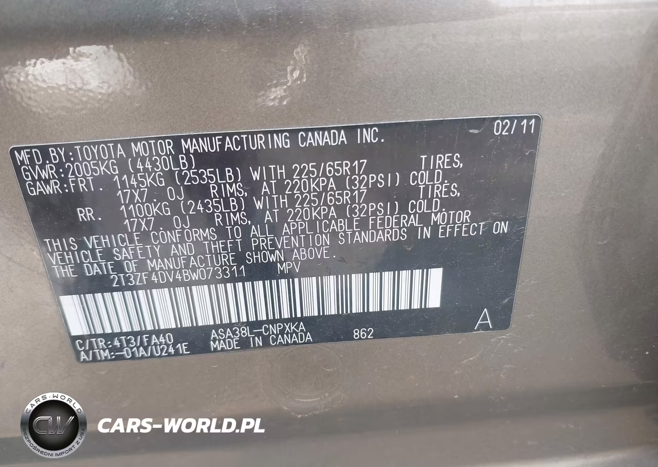 2011 Toyota Rav4 VIN:2T3ZF4DV4BW073311 - 9