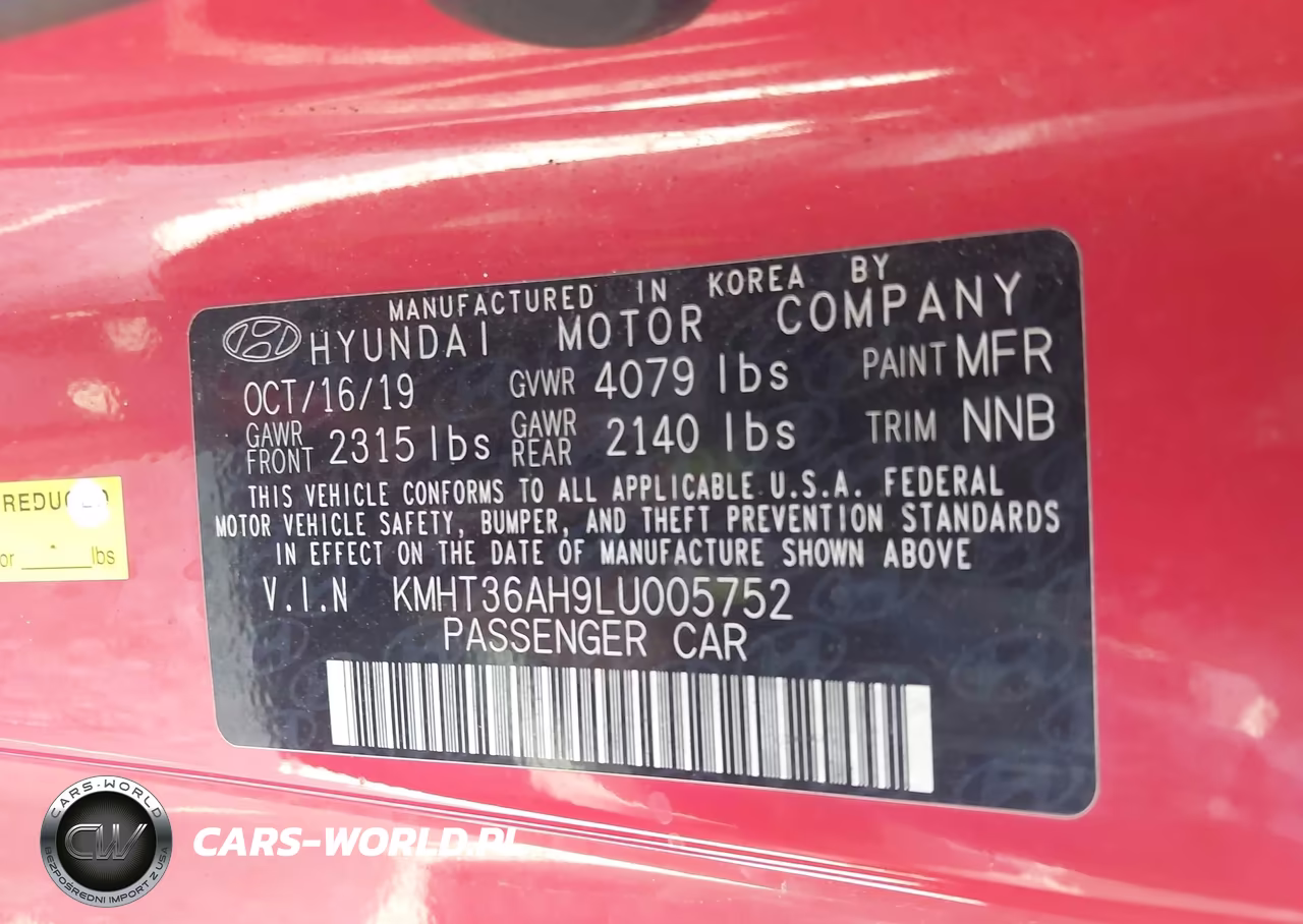 2020 Hyundai Veloster N VIN:KMHT36AH9LU005752 - 9