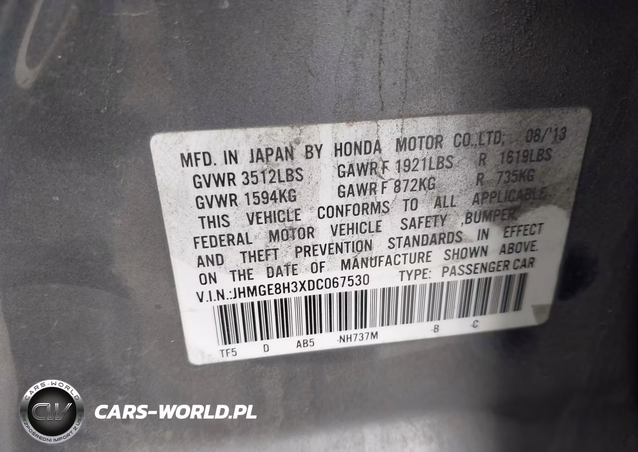 2013 Honda Fit VIN:JHMGE8H3XDC067530 - 4