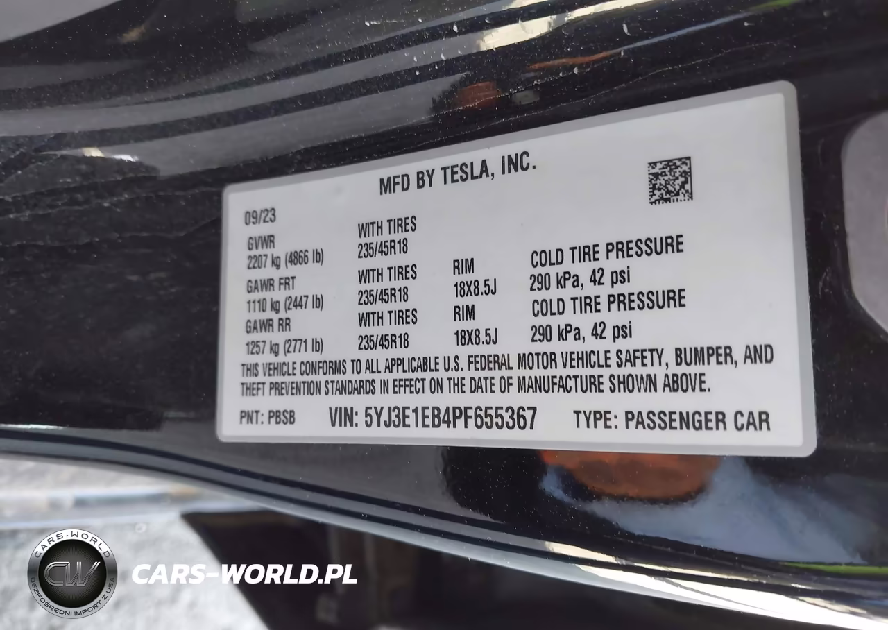 2023 Tesla Model 3 Long Range Dual Motor All-Wheel Drive VIN:5YJ3E1EB4PF655367 - 9
