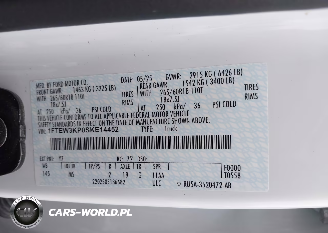 2025 Ford F150 Xlt VIN:1FTEW3KP0SKE14452 - 9