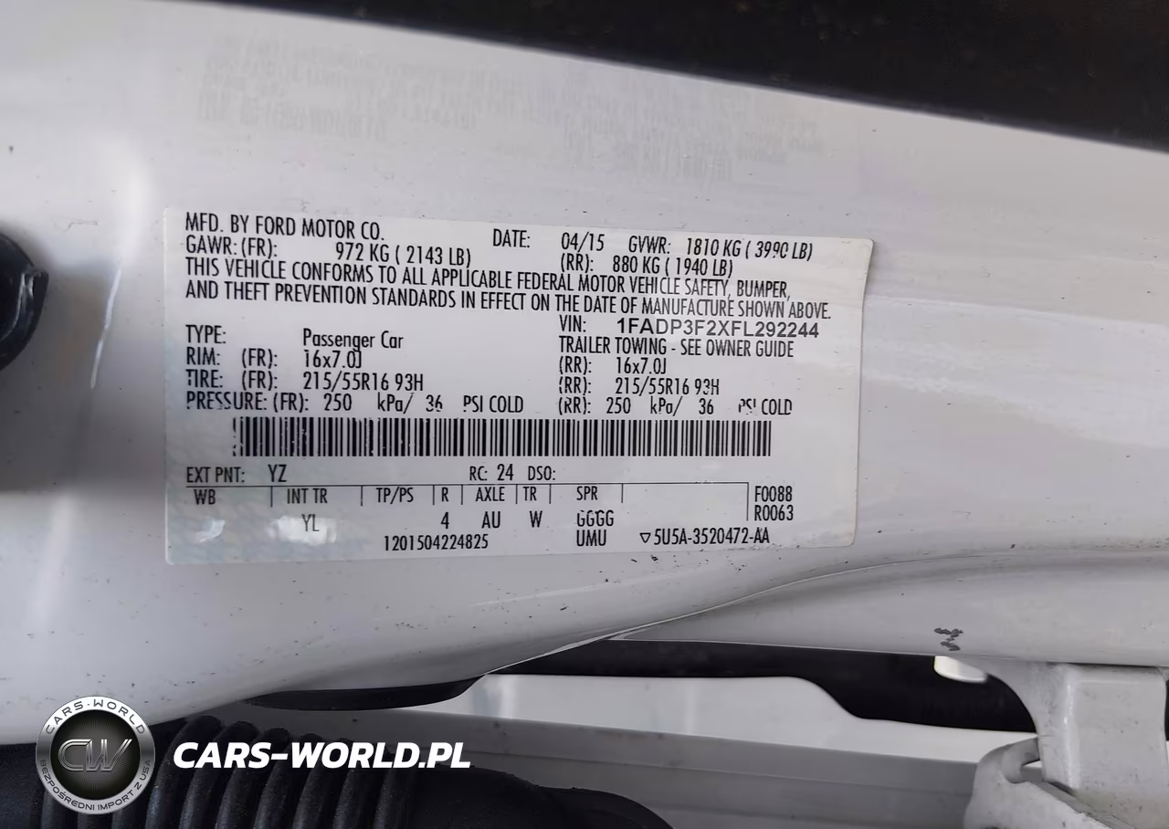 2015 Ford Focus Se VIN:1FADP3F2XFL292244 - 9