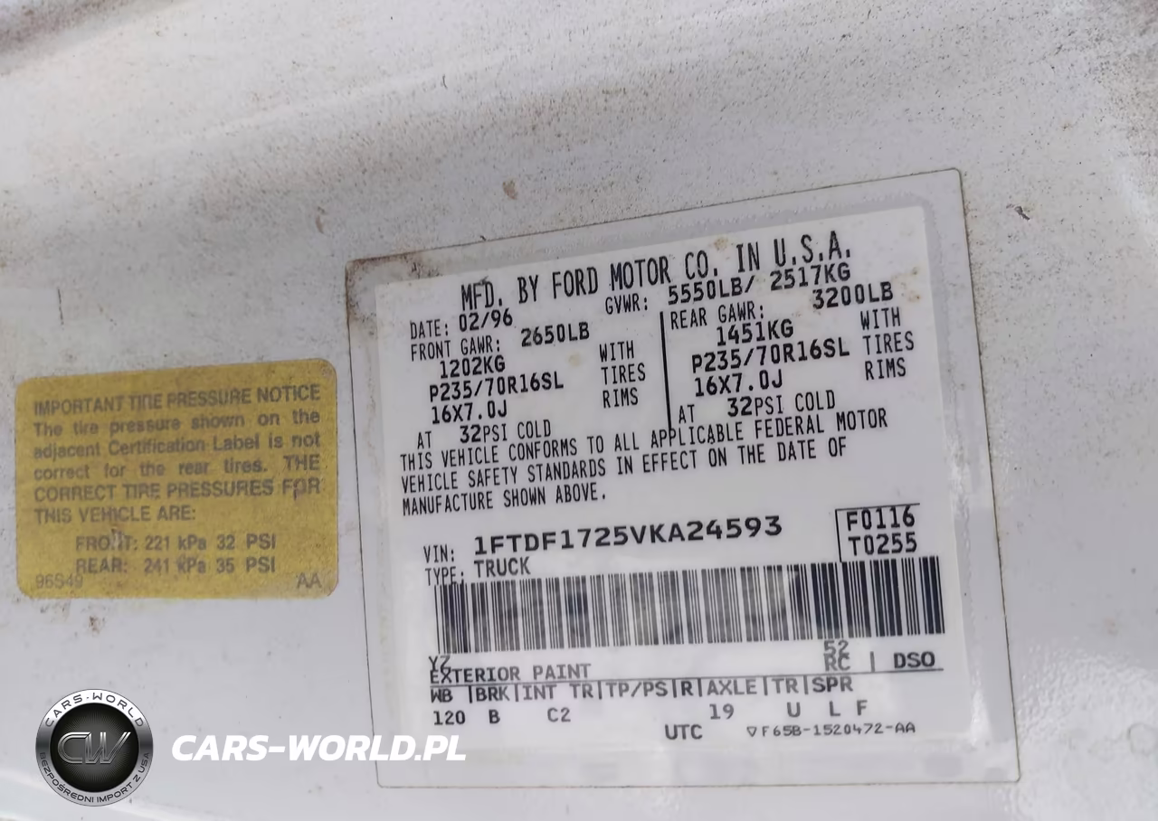 1997 Ford F-150 Standard Standard-Xl-Xlt VIN:1FTDF1725VKA24593 - 9
