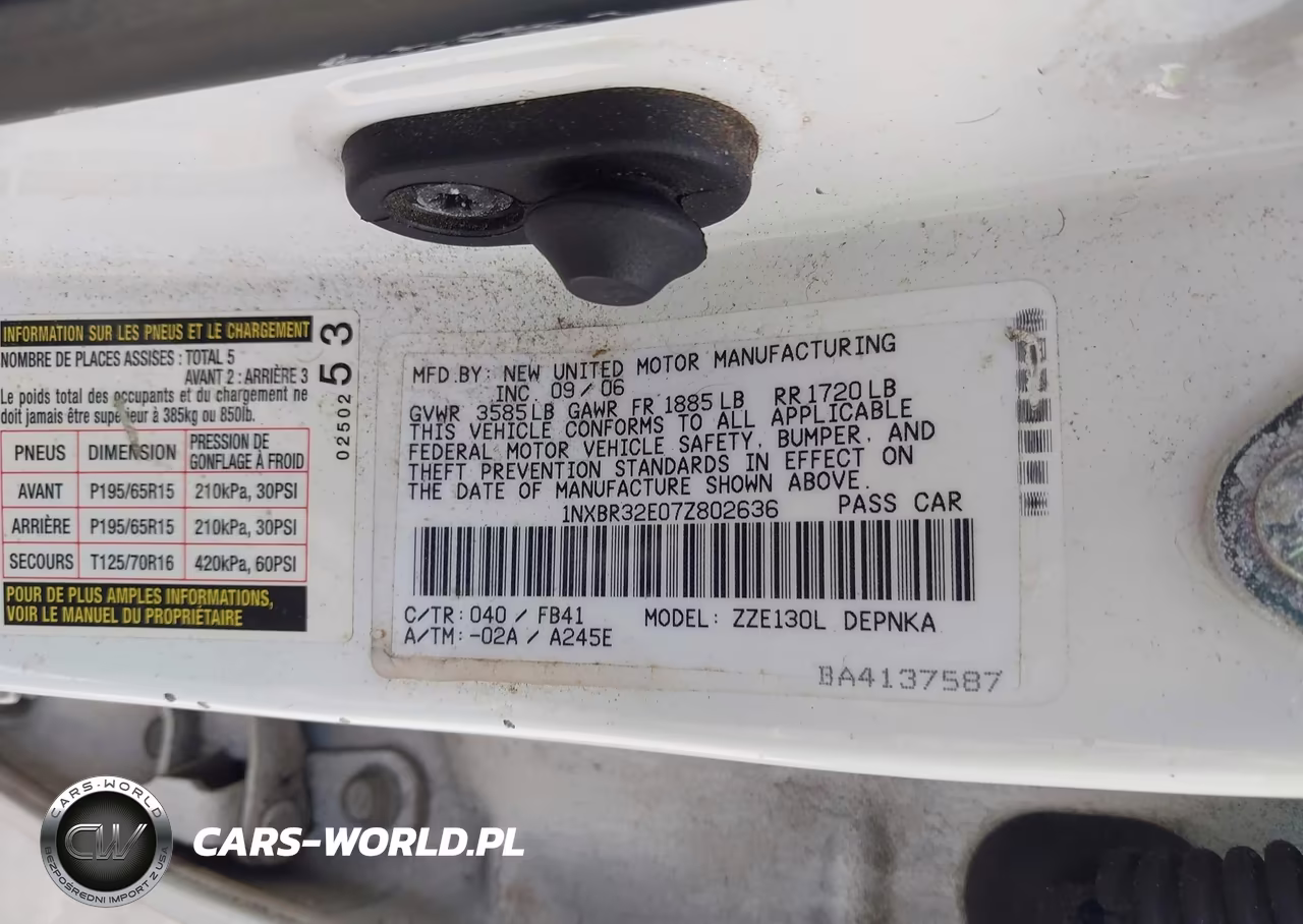 2007 Toyota Corolla Le VIN:1NXBR32E07Z802636 - 9