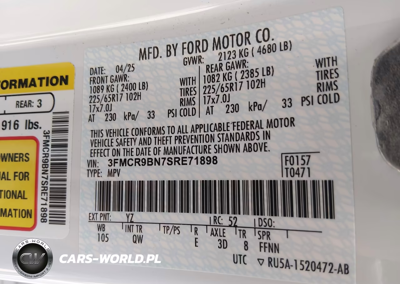 2025 Ford Bronco Sport Big Bend VIN:3FMCR9BN7SRE71898 - 9