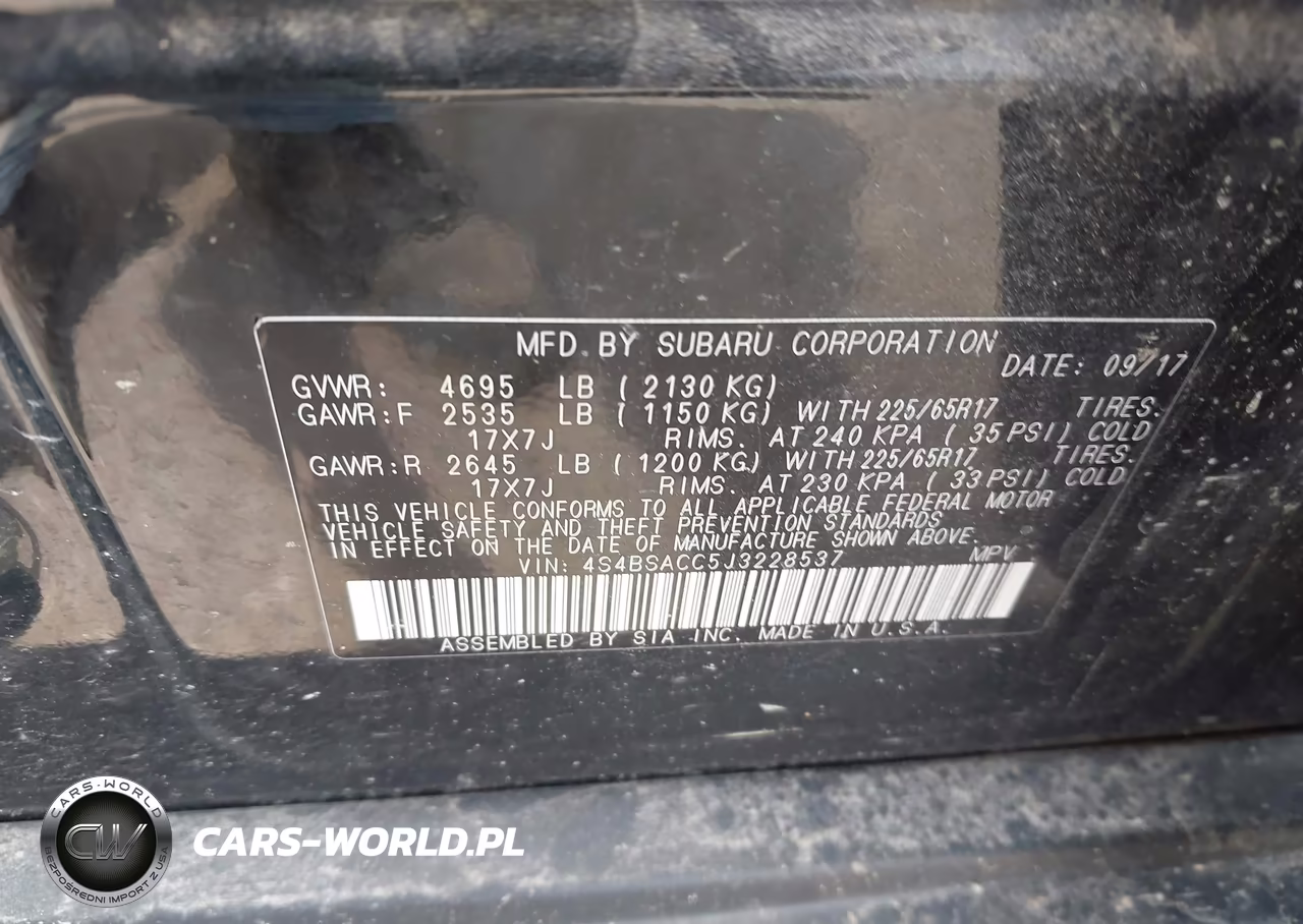 2018 Subaru Outback 2.5I Premium VIN:4S4BSACC5J3228537 - 9