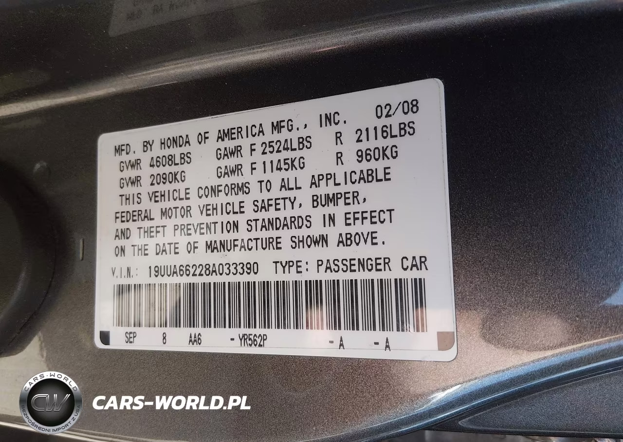 2008 Acura Tl 3.2 VIN:19UUA66228A033390 - 9