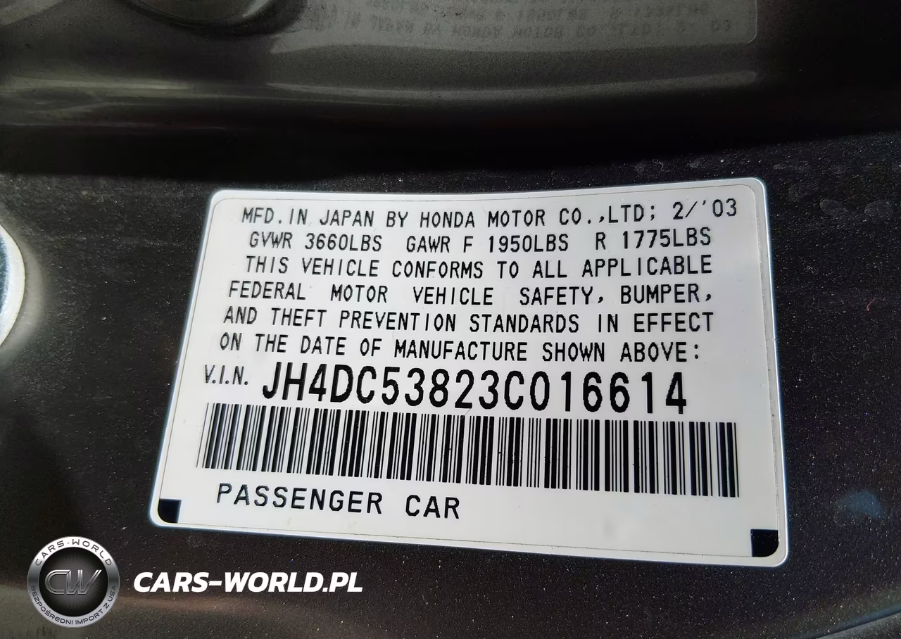 2003 Acura Rsx VIN:JH4DC53823C016614 - 9