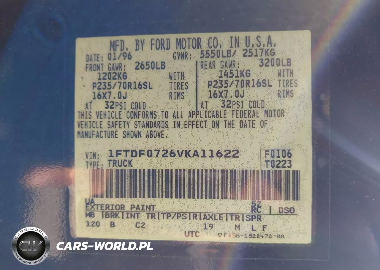 1997 Ford F-150 Xl-Xlt VIN:1FTDF0726VKA11622 - 9