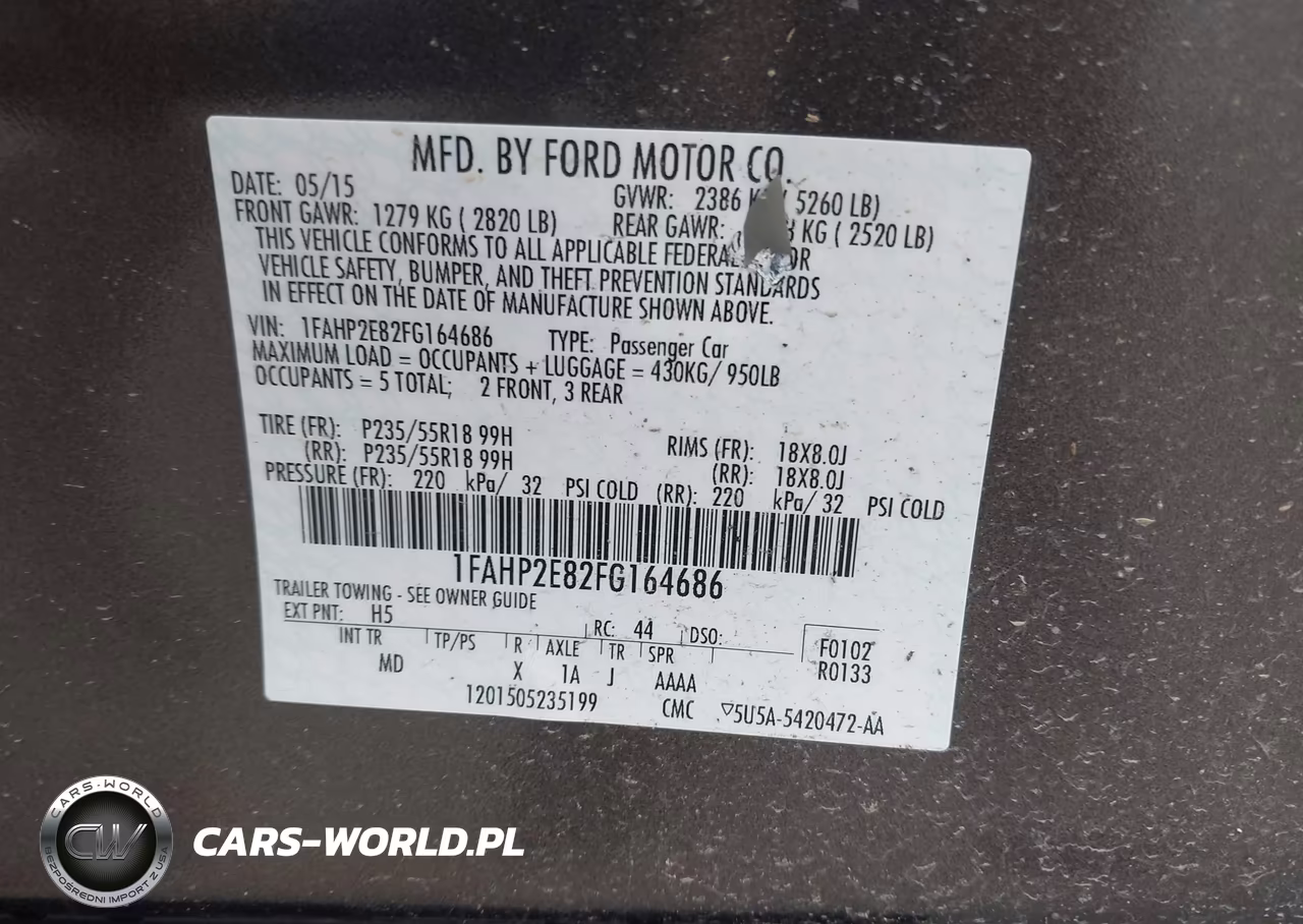 2015 Ford Taurus Sel VIN:1FAHP2E82FG164686 - 9