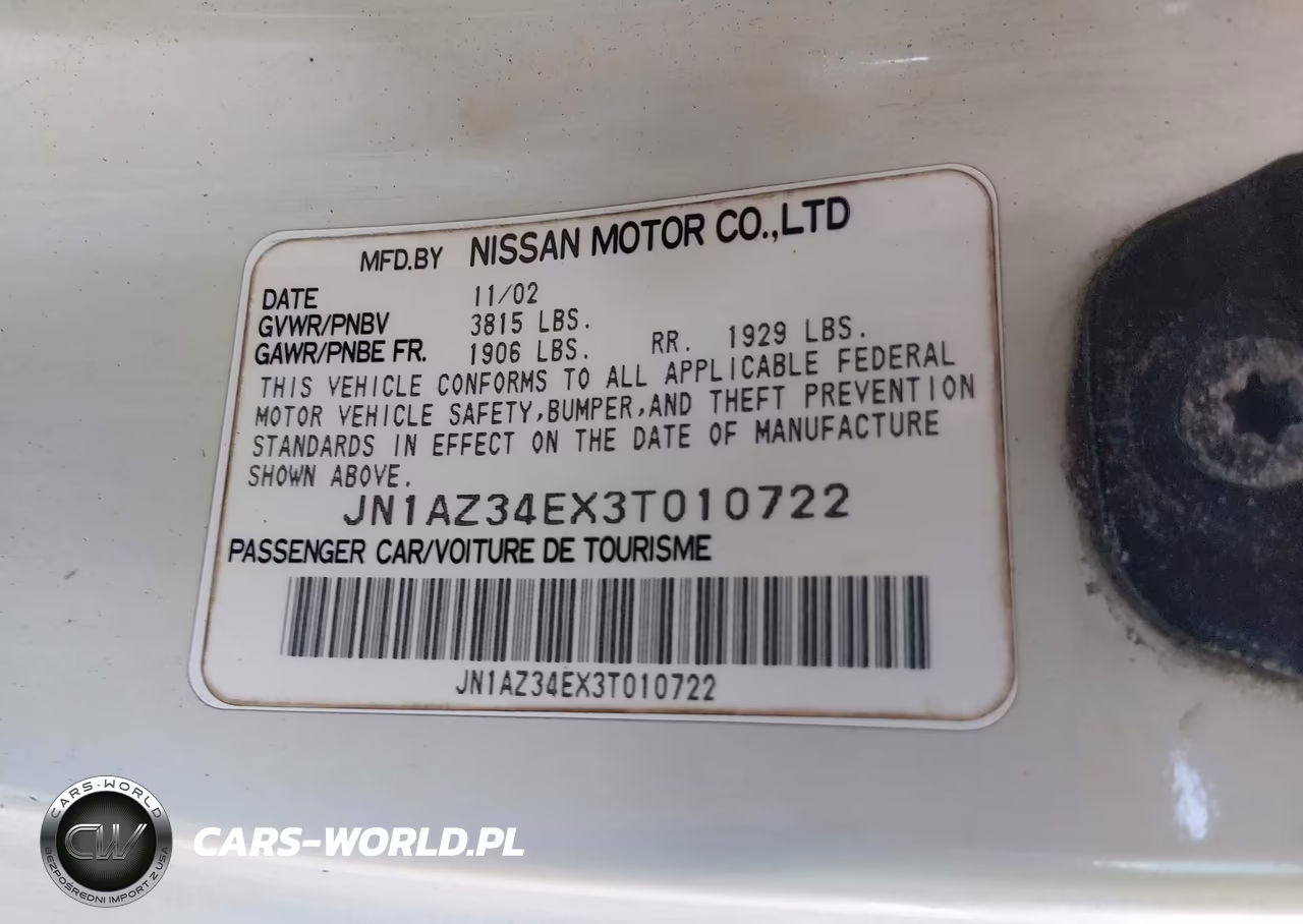 2003 Nissan 350Z Touring VIN:JN1AZ34EX3T010722 - 9