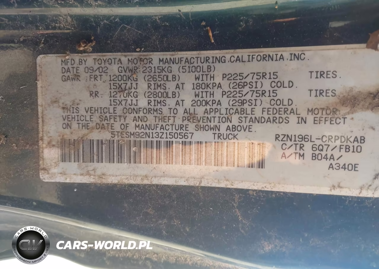 2003 Toyota Tacoma Prerunner VIN:5TESM92N13Z150567 - 9