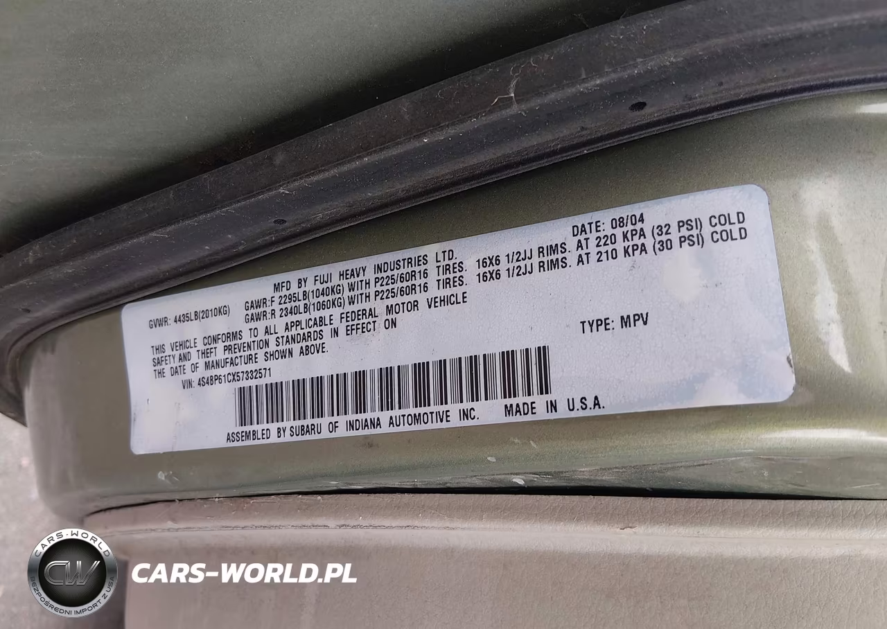 2005 Subaru Outback 2.5I VIN:4S4BP61CX57332571 - 9