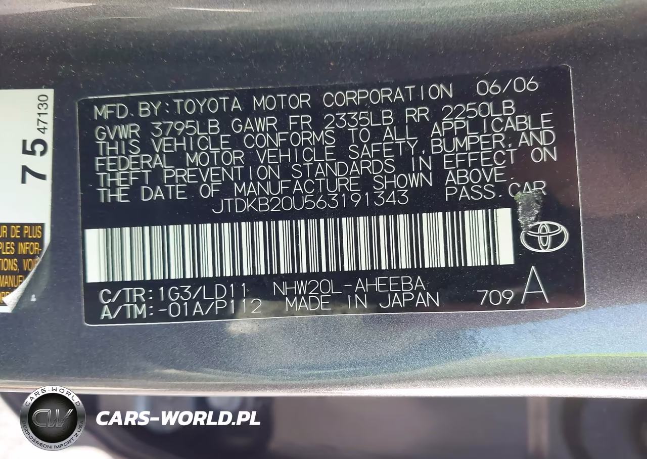 2006 Toyota Prius VIN:JTDKB20U563191343 - 9