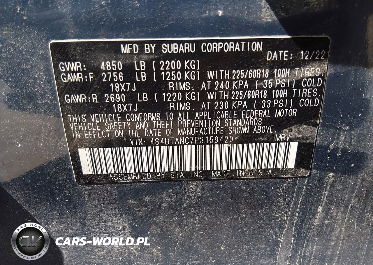 2023 Subaru Outback Limited VIN:4S4BTANC7P3159420 - 9