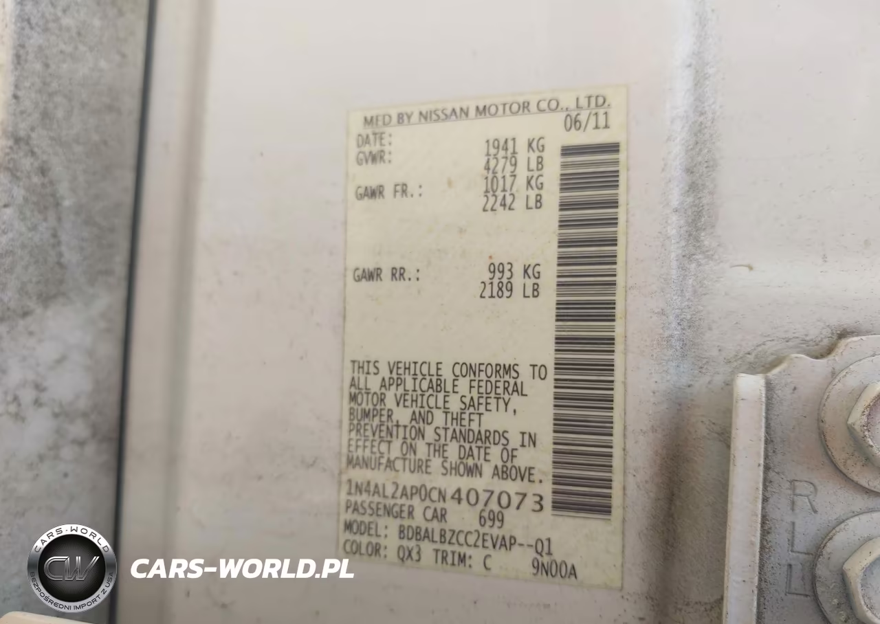 2012 Nissan Altima 2.5 S VIN:1N4AL2AP0CN407073 - 9