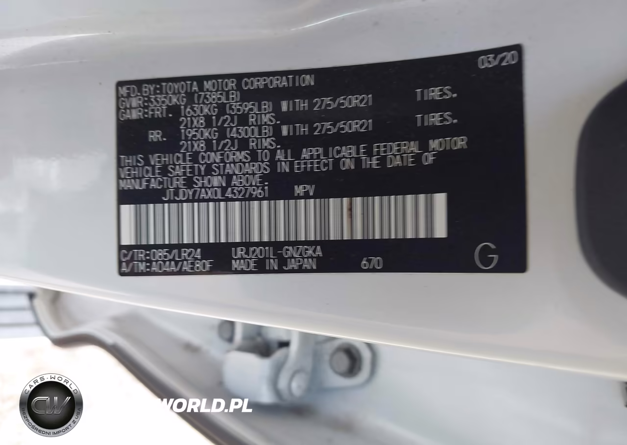 2020 Lexus Lx 570 Three-Row VIN:JTJDY7AX0L4327961 - 9