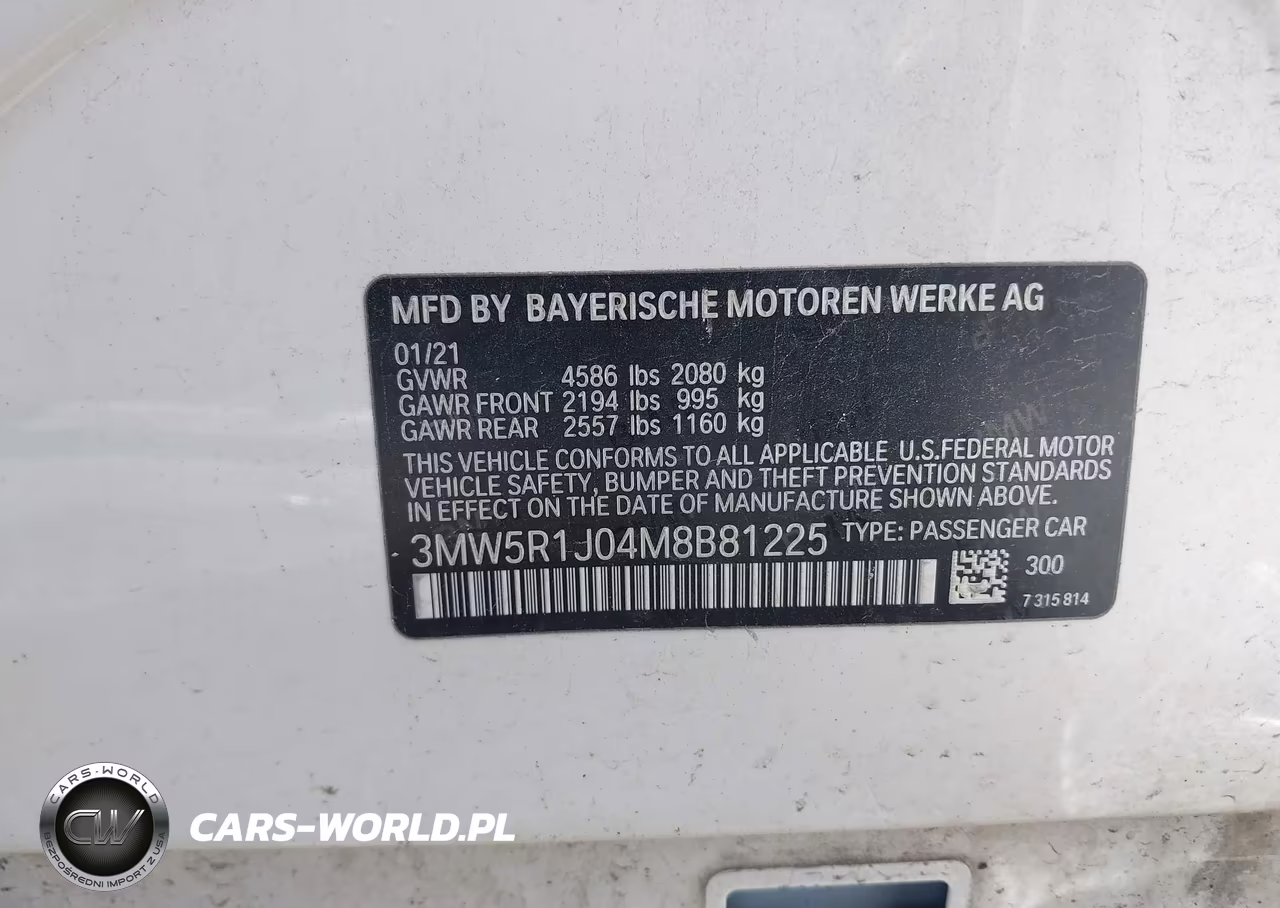 2021 BMW 330I VIN:3MW5R1J04M8B81225 - 9