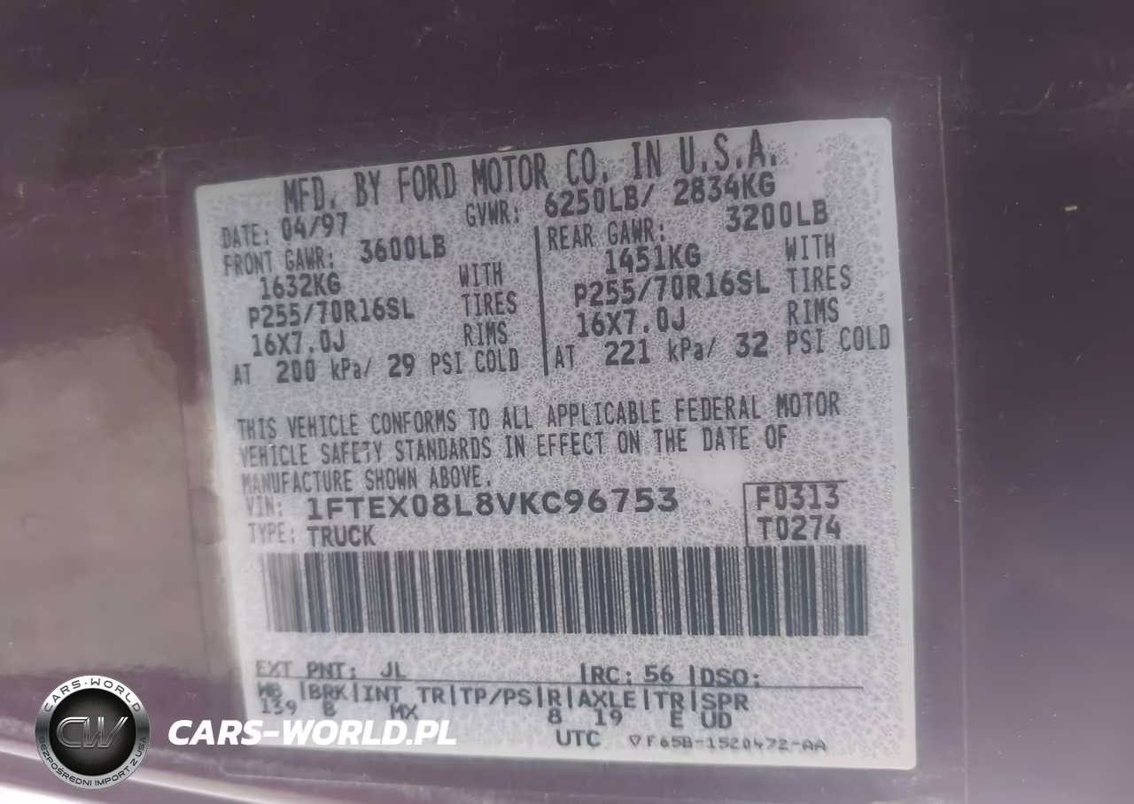 1997 Ford F-150 Lariat-Xl-Xlt VIN:1FTEX08L8VKC96753 - 9