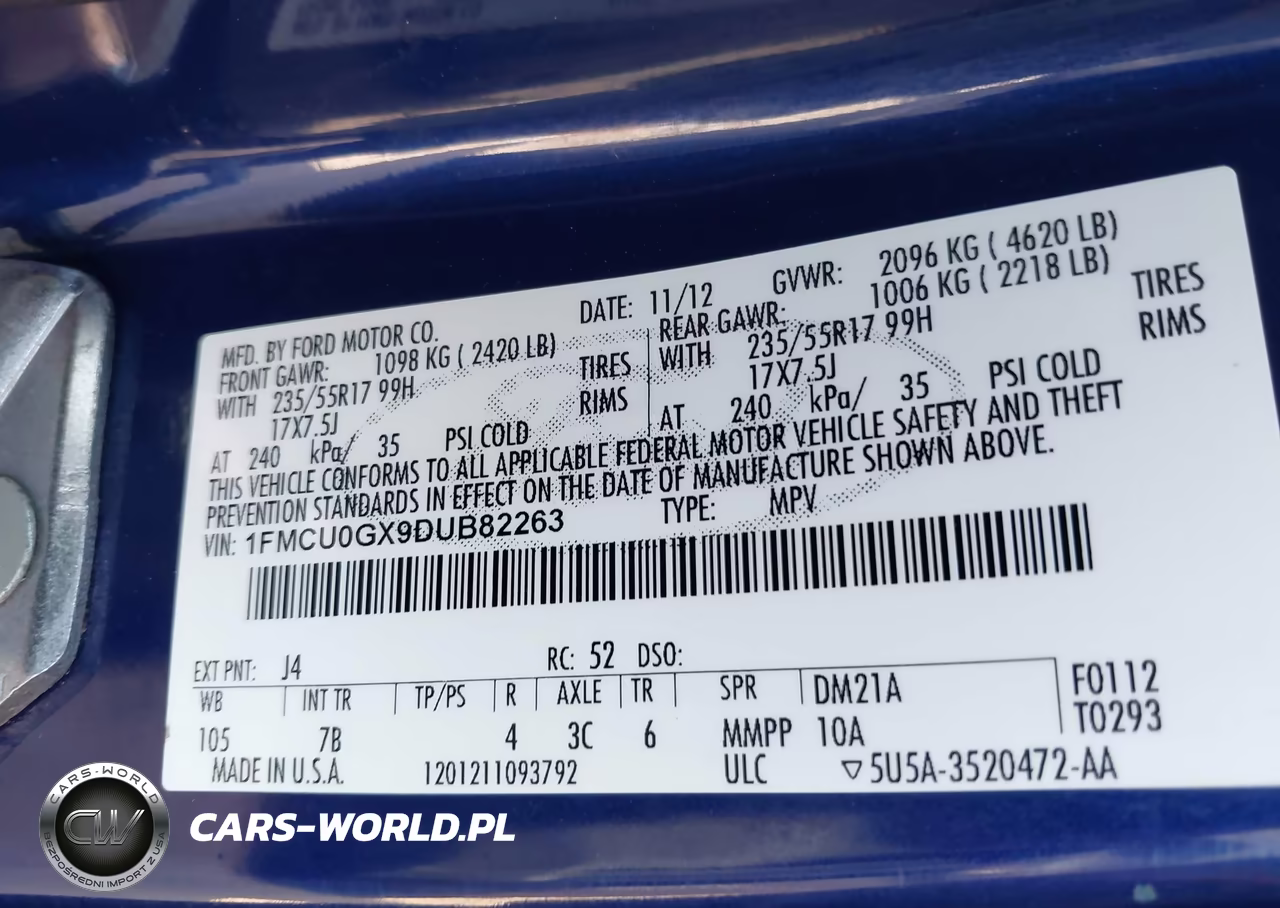 2013 Ford Escape Se VIN:1FMCU0GX9DUB82263 - 9