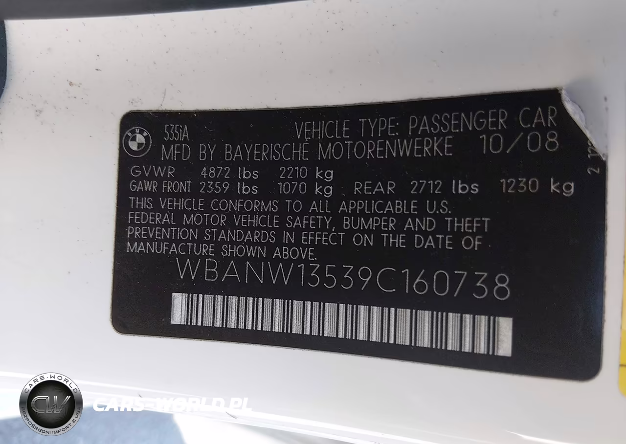 2009 BMW 535I VIN:WBANW13539C160738 - 9