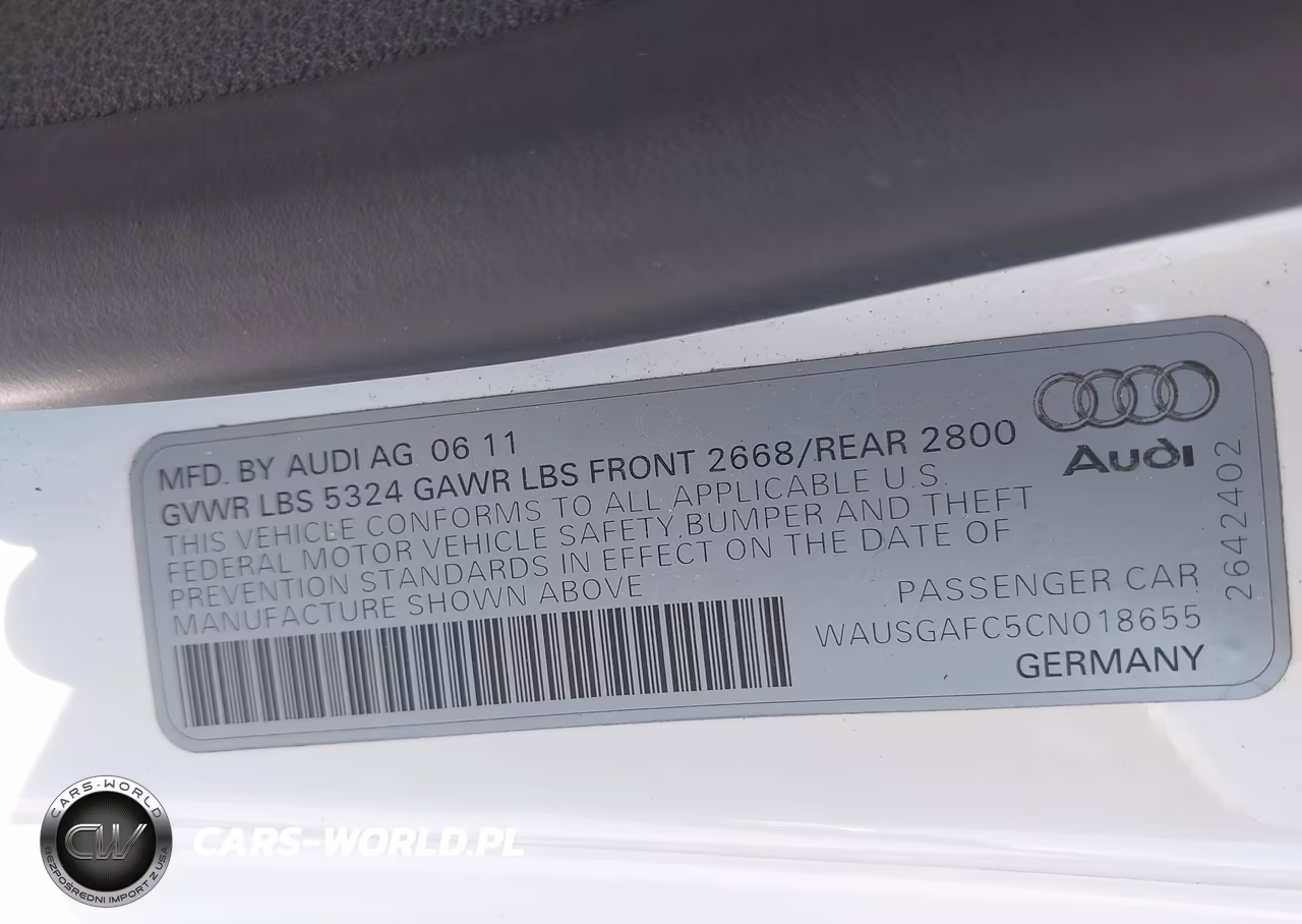 2012 Audi A7 3.0 Prestige VIN:WAUSGAFC5CN018655 - 9